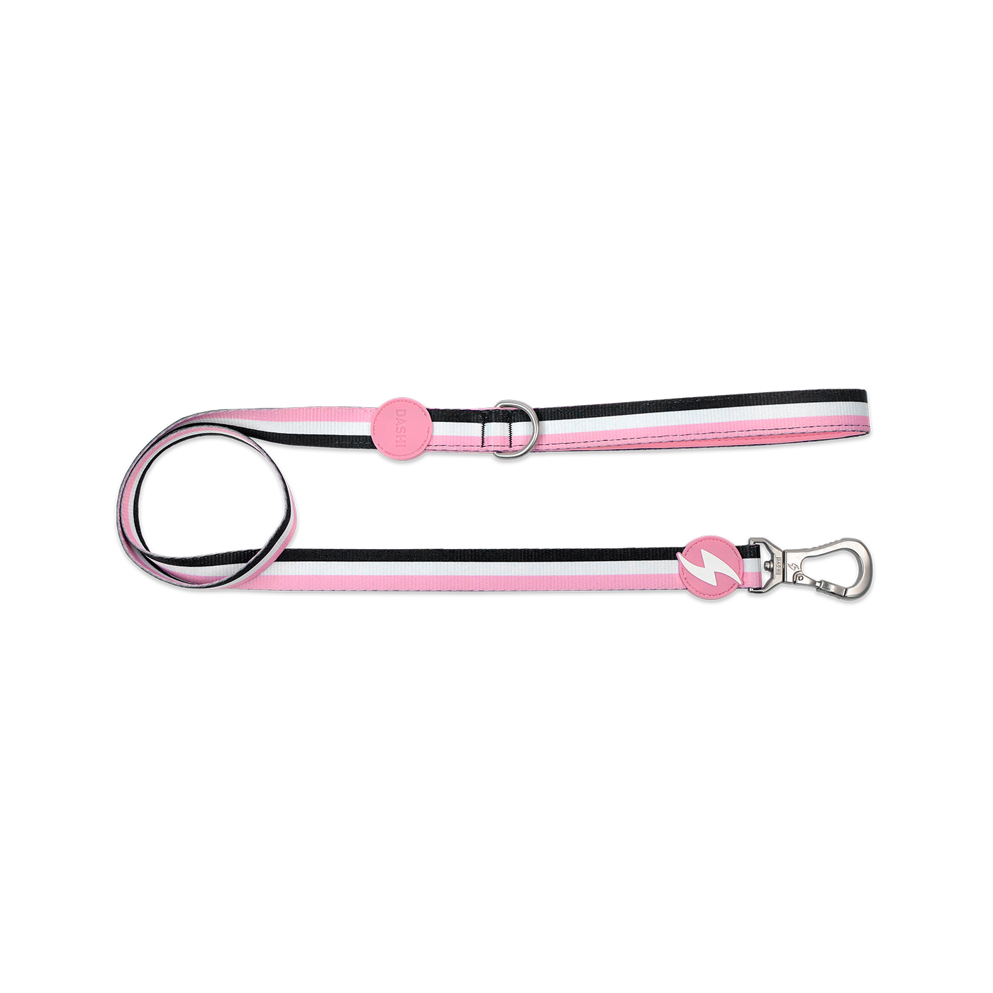 Dashi STRIPES' Pink & Black Leash