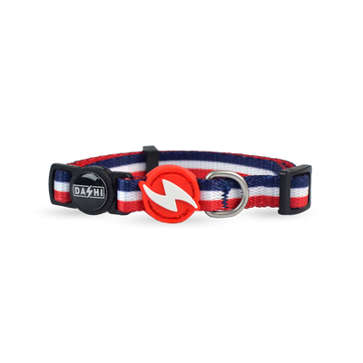Dashi Stripes3 Red & Blue Cat Collar