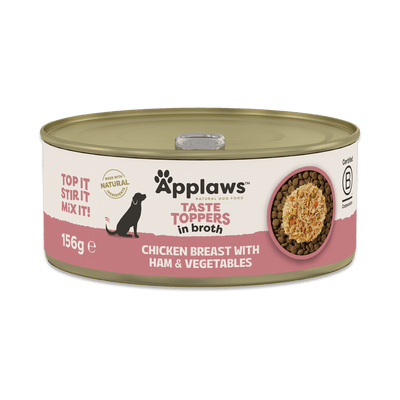 Applaws Taste Toppers Chicken Breast with Ham & Vegetables in Broth 156g