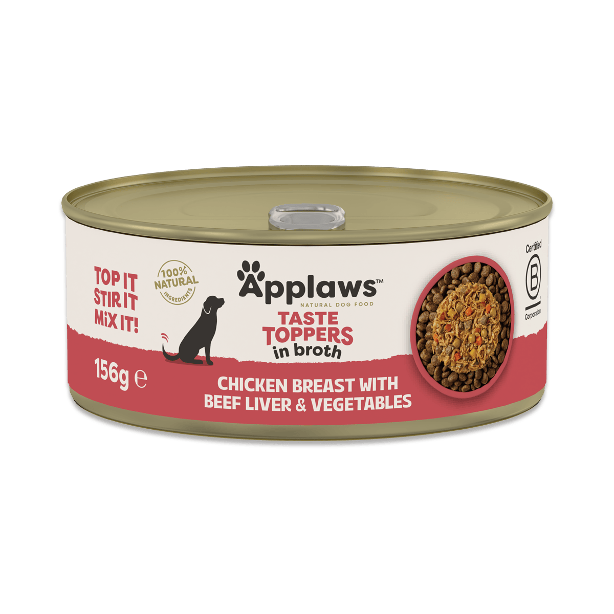 Applaws Taste Toppers Chicken Breast with Beef Liver & Vegetables in Broth 156g
