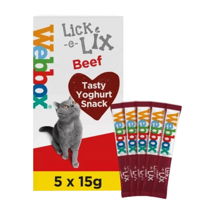 Webbox Lick-e-Lix with Beef Cat Treats – 5 x 15g