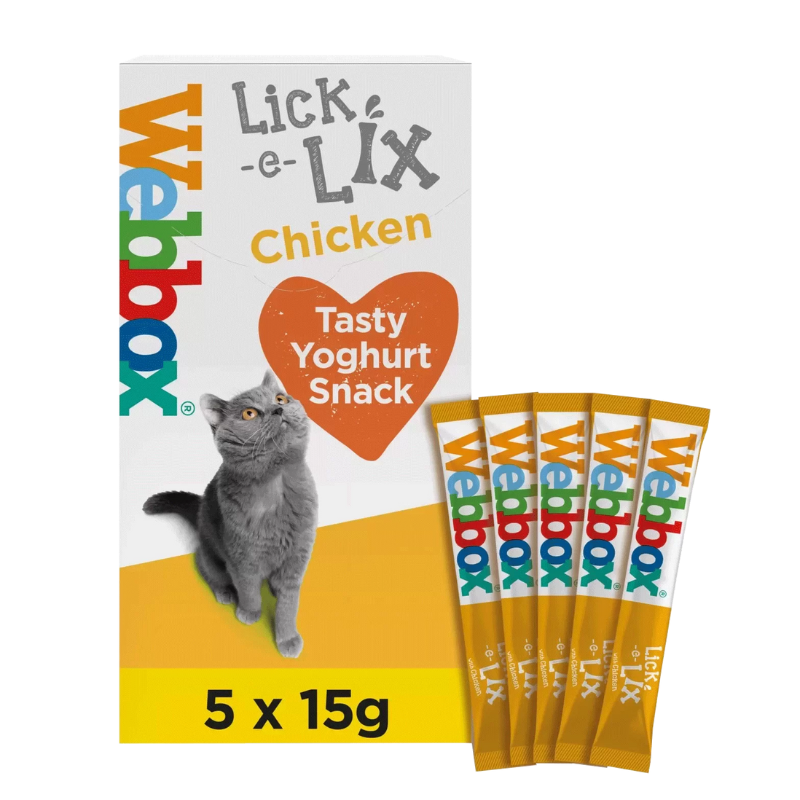 Webbox Lick-e-Lix Chicken Cat Treats – 5 x 15g