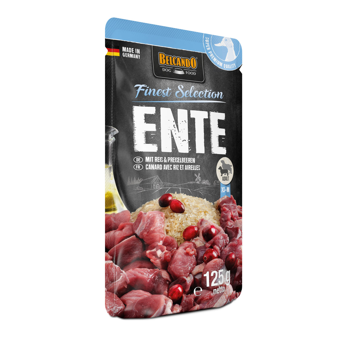 Belcando Duck with Rice & Lingonberry Wet Dog Food Pouch 125g