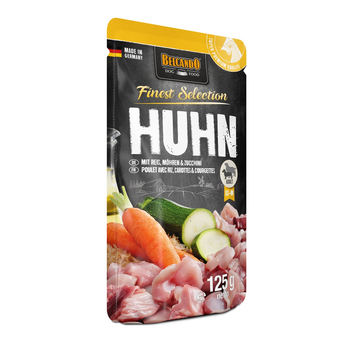 Belcando Chicken with Rice, Carrots & Courgettes Wet Dog Food Pouch 125g