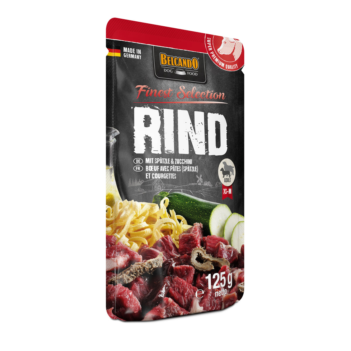 Belcando Beef with Spaetzle & Courgettes Wet Dog Food Pouch 125g
