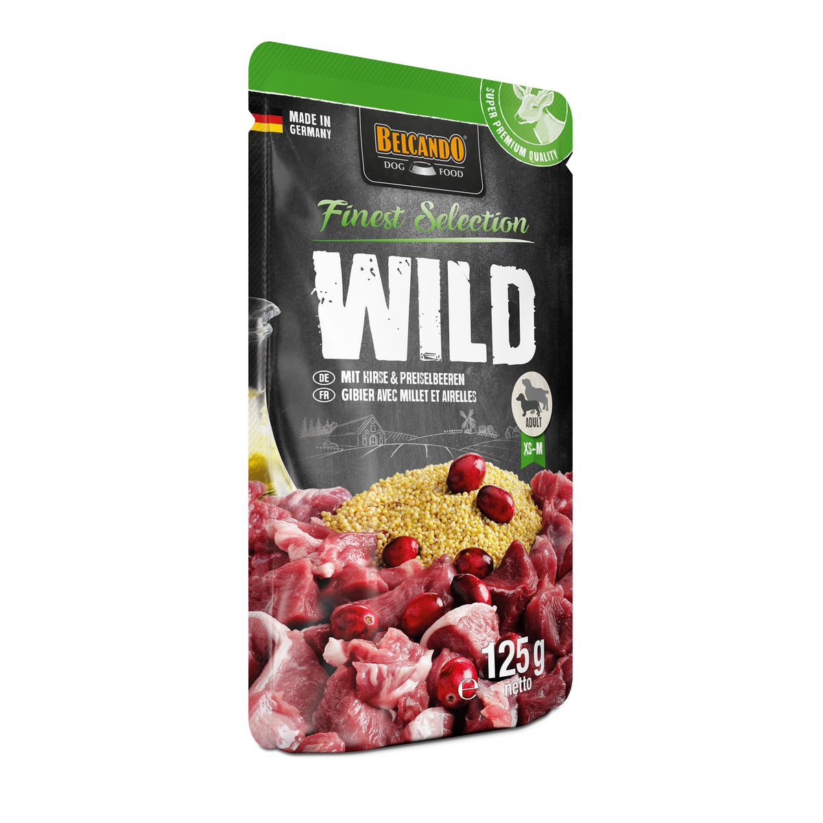 Belcando Venison with Millet & Lingonberry Wet Dog Food Pouch 125g