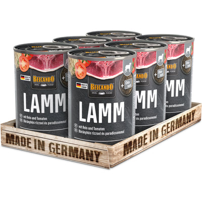 Belcando Lamb with Rice & Tomatoes Wet Dog Food 400g box packaging