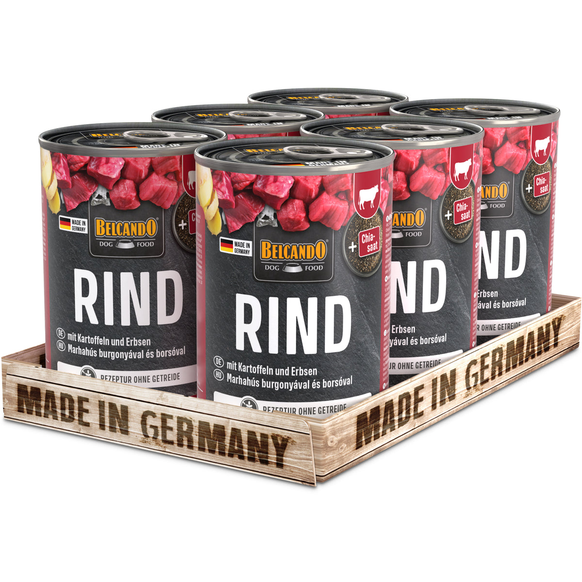 Belcando Beef with Potatoes & Peas Wet Dog Food 400g box packaging