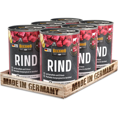Belcando Beef with Potatoes & Peas Wet Dog Food 400g box packaging