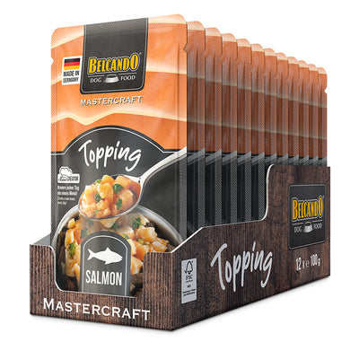 Belcando Mastercraft Salmon with Broccoli Dog Food Topping 100g box packaging