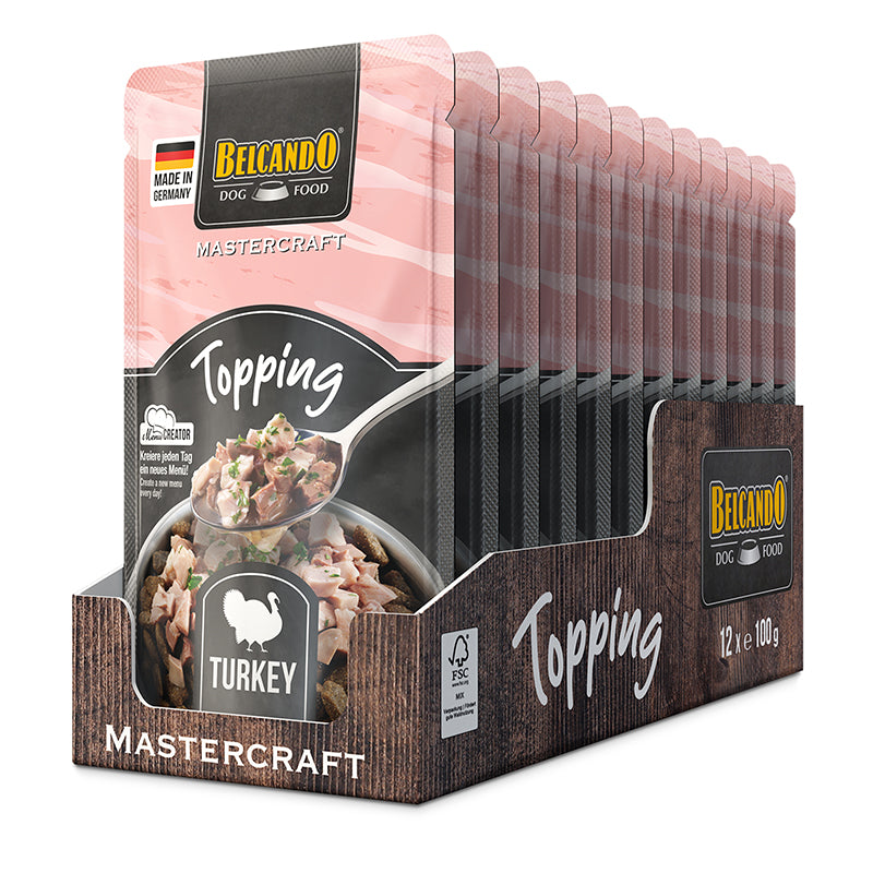 Belcando Mastercraft Turkey with Parsley Dog Food Topping 100g box packaging