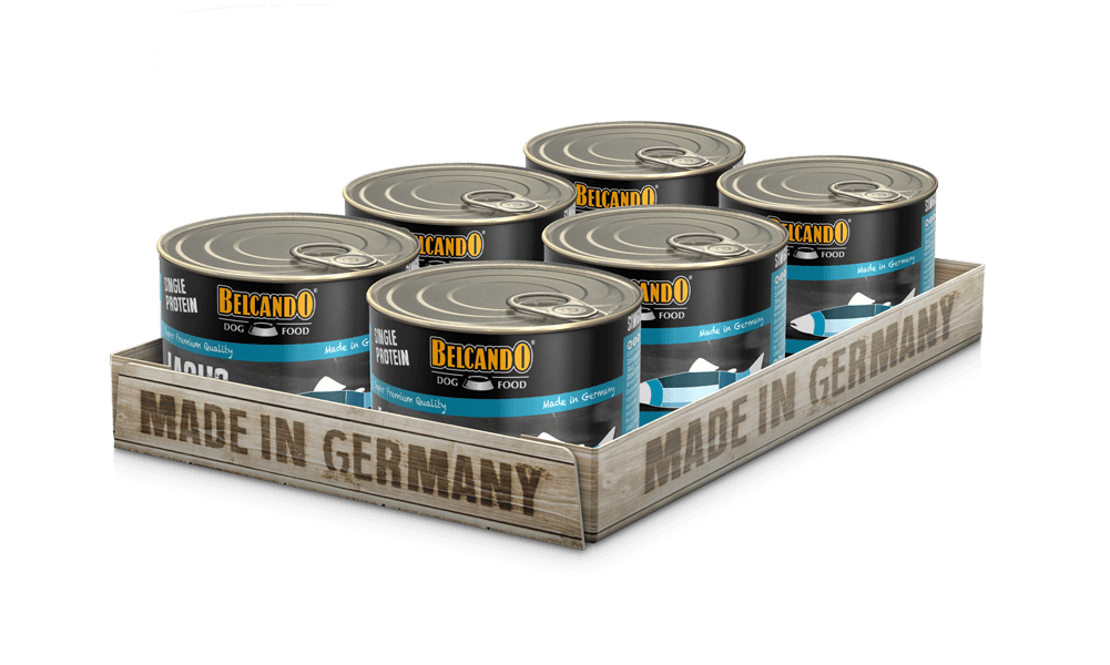 Belcando Single Protein Salmon Dog Food 200g box packaging