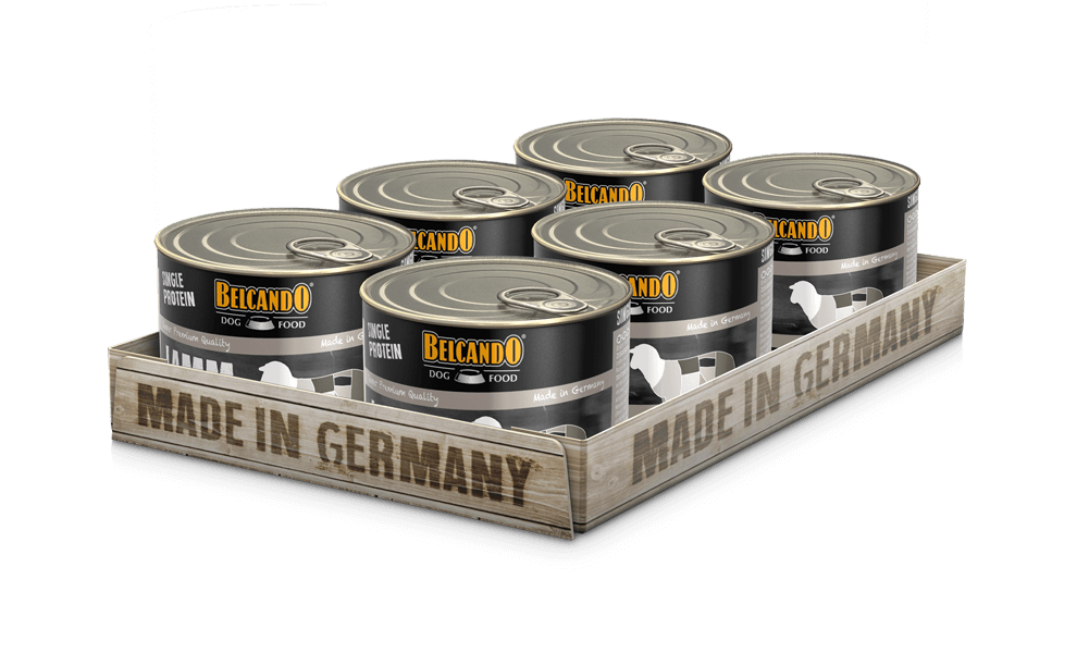 Belcando Single Protein Lamb Dog Food 200g box packaging