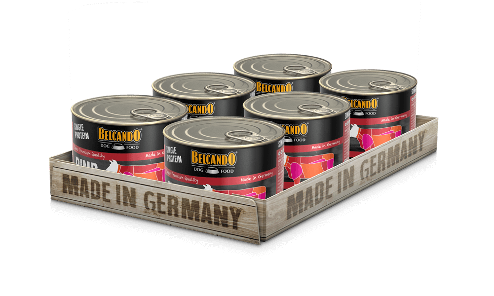 Belcando Single Protein Beef Dog Food 200g box packaging