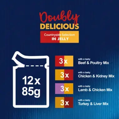 Felix Doubly Delicious Countryside Meaty Selection Wet Cat Food x12