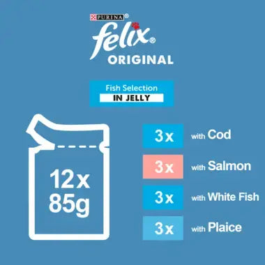 Felix Original Fish Selection in Jelly Wet Cat Food x12