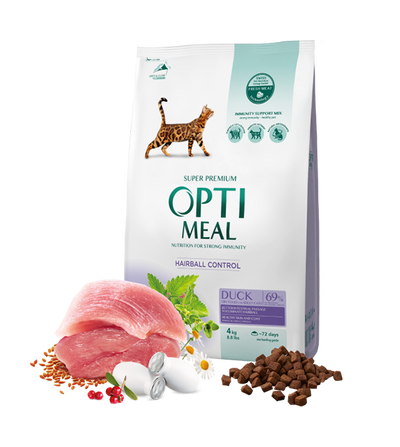 Complete Dry Pet Food For Adult Cats Hairball Control - Duck – 100 g