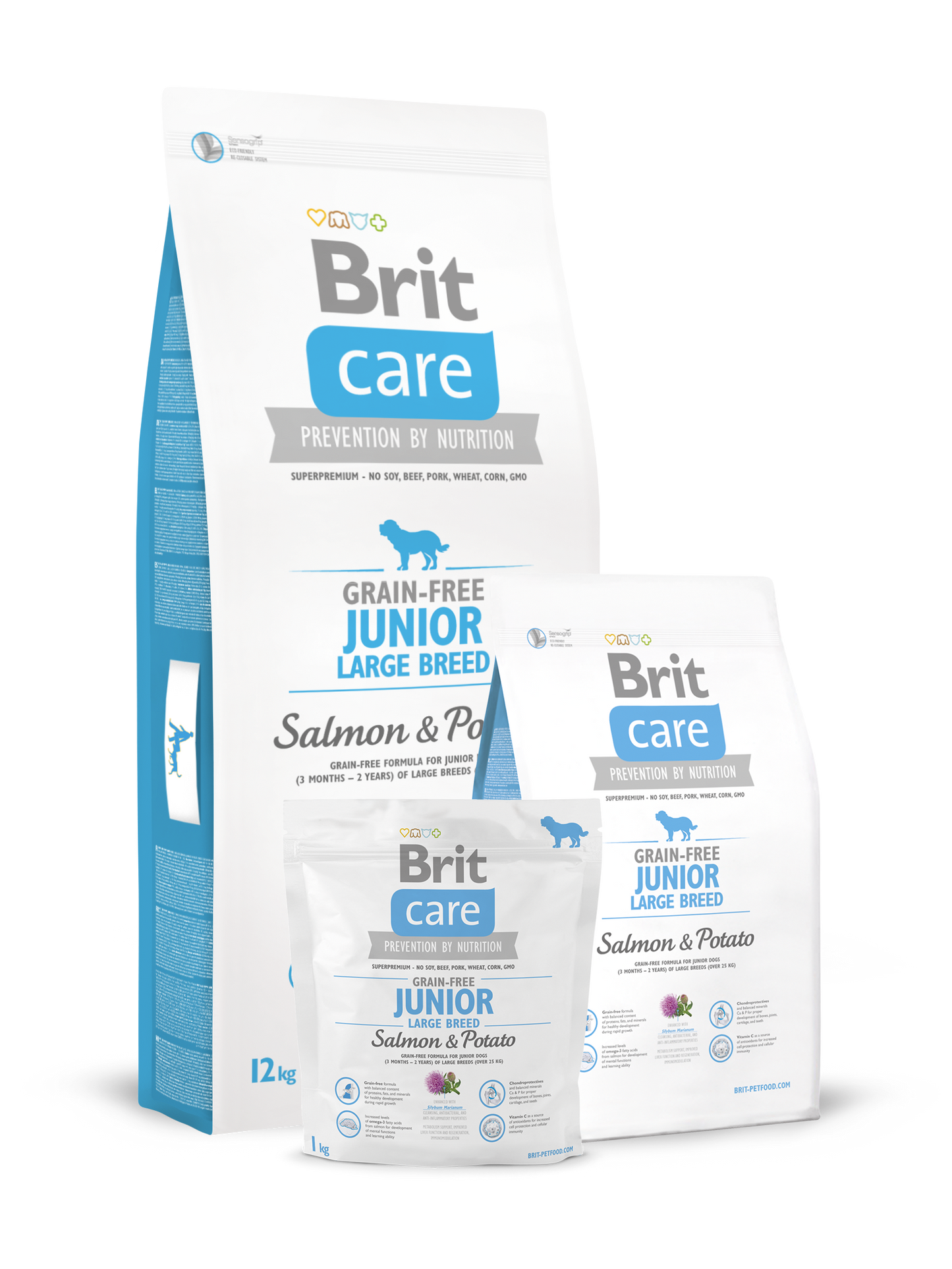 Brit Care Grain-Free Junior Large Breed Salmon & Potato – 25 kg
