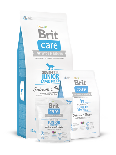 Brit Care Grain-Free Junior Large Breed Salmon & Potato – 25 kg