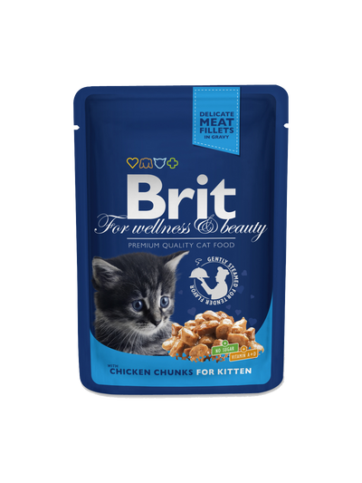 Brit Premium Cat Pouches Chicken Chunks for Kitten