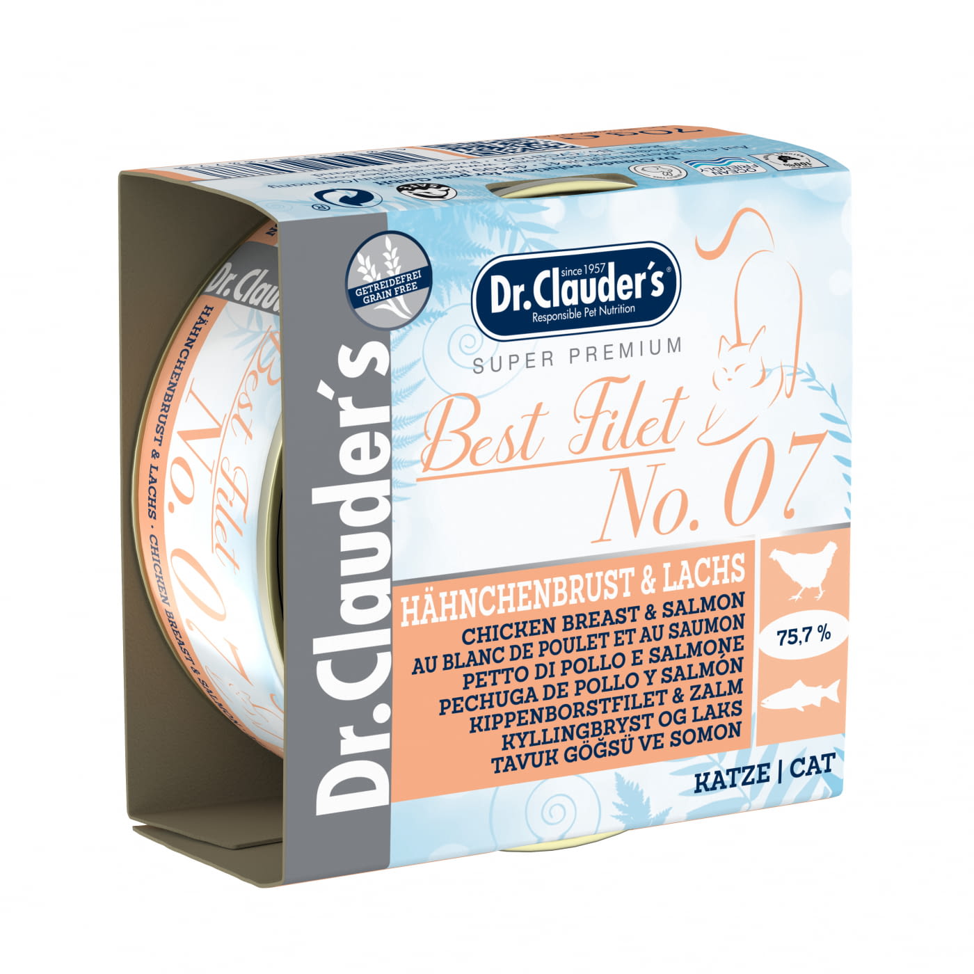 Dr. Clauder's No. 7 Chicken Breast & Salmon 70G Tin