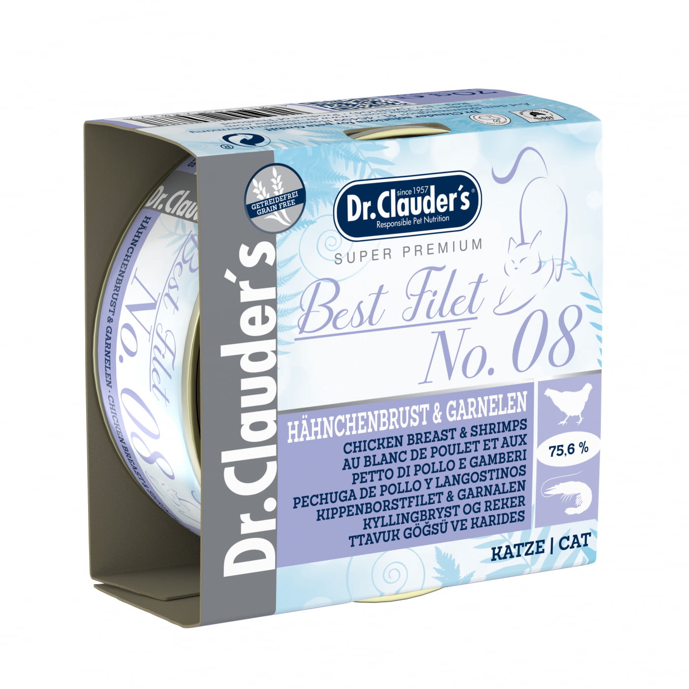 Dr. Clauder's No. 8 Chicken Breast & Shrimps 70G Tin