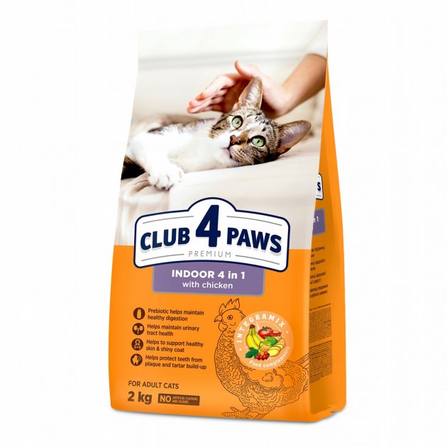 CLUB 4 PAWS Premium "Indoor 4in1" Complete dry pet food for adult cats