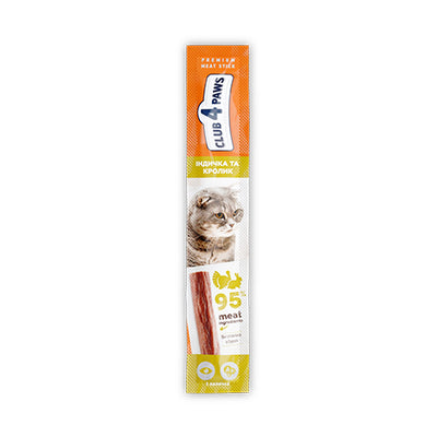 CLUB 4 PAWS premium meaty stick: TURKEY and RABBIT. complementary pet food for cats, 5g
