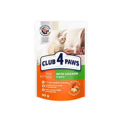CLUB 4 PAWS Premium for kittens "With chicken in gravy"