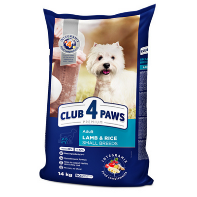 CLUB 4 PAWS PREMIUM "LAMB AND RICE" FOR ADULT DOGS OF SMALL BREEDS