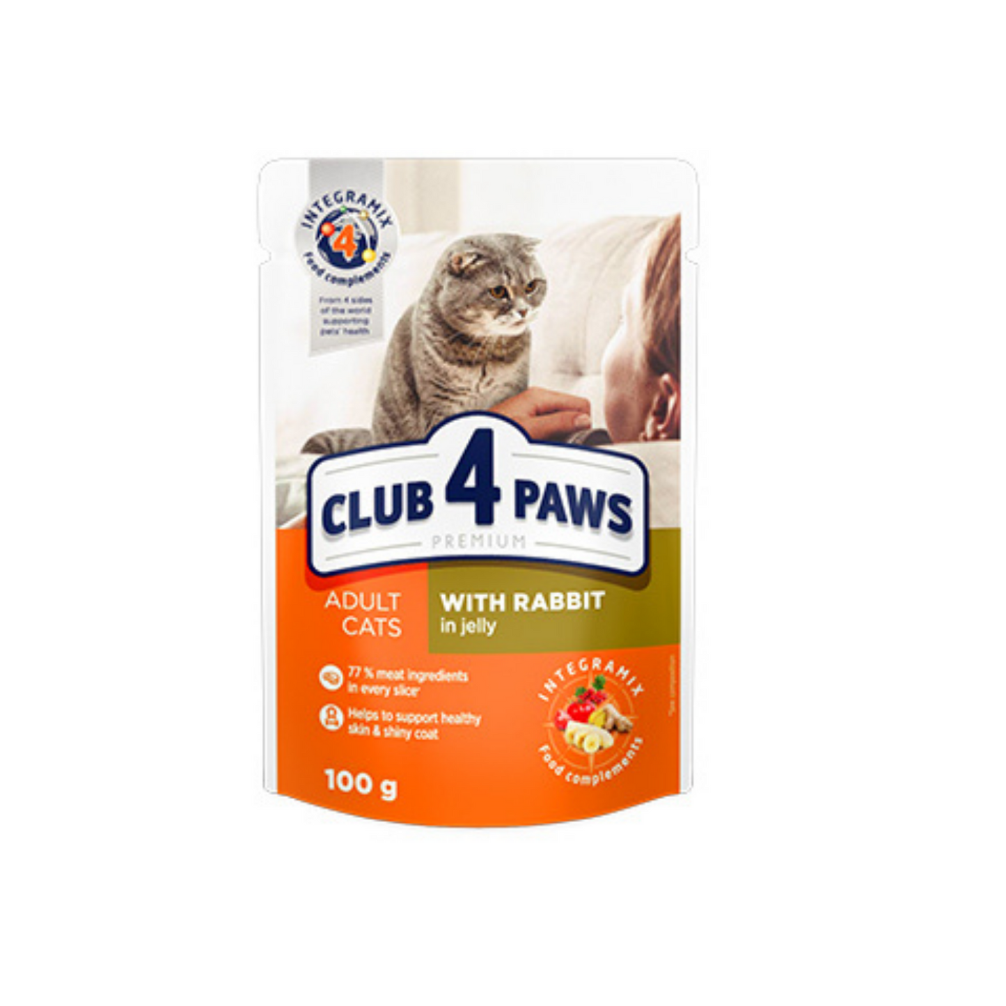 CLUB 4 PAWS Premium Pouches with Rabbit in Jelly