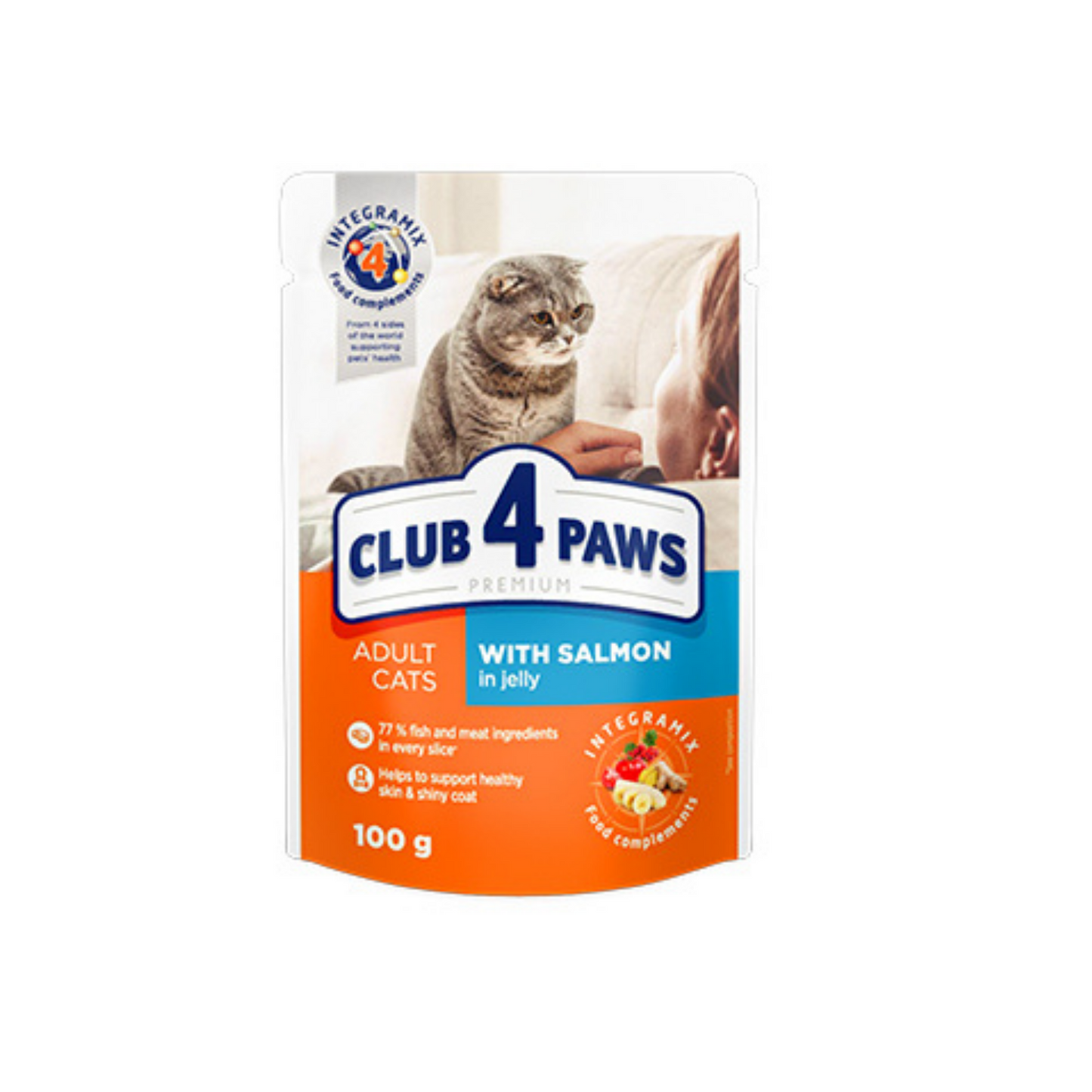 CLUB 4 PAWS Premium Pouches with Salmon in Jelly