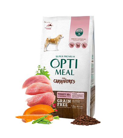 Grain free complete dry food for adult dogs all breeds - Turkey & Veggies