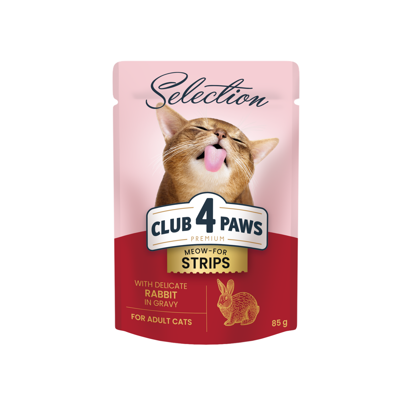 CLUB 4 PAWS Premium Strips with Rabbit in Gravy