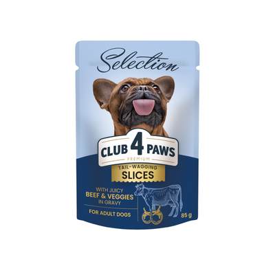 CLUB 4 PAWS Premium Plus "Slices with Beef and Veggies in Gravy"