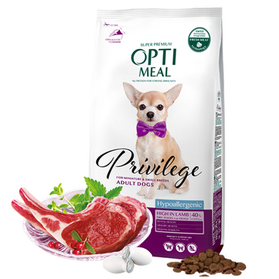 OPTIMEAL Hypoallergenic Lamb with Rice Adult Dog Food For Small Breeds