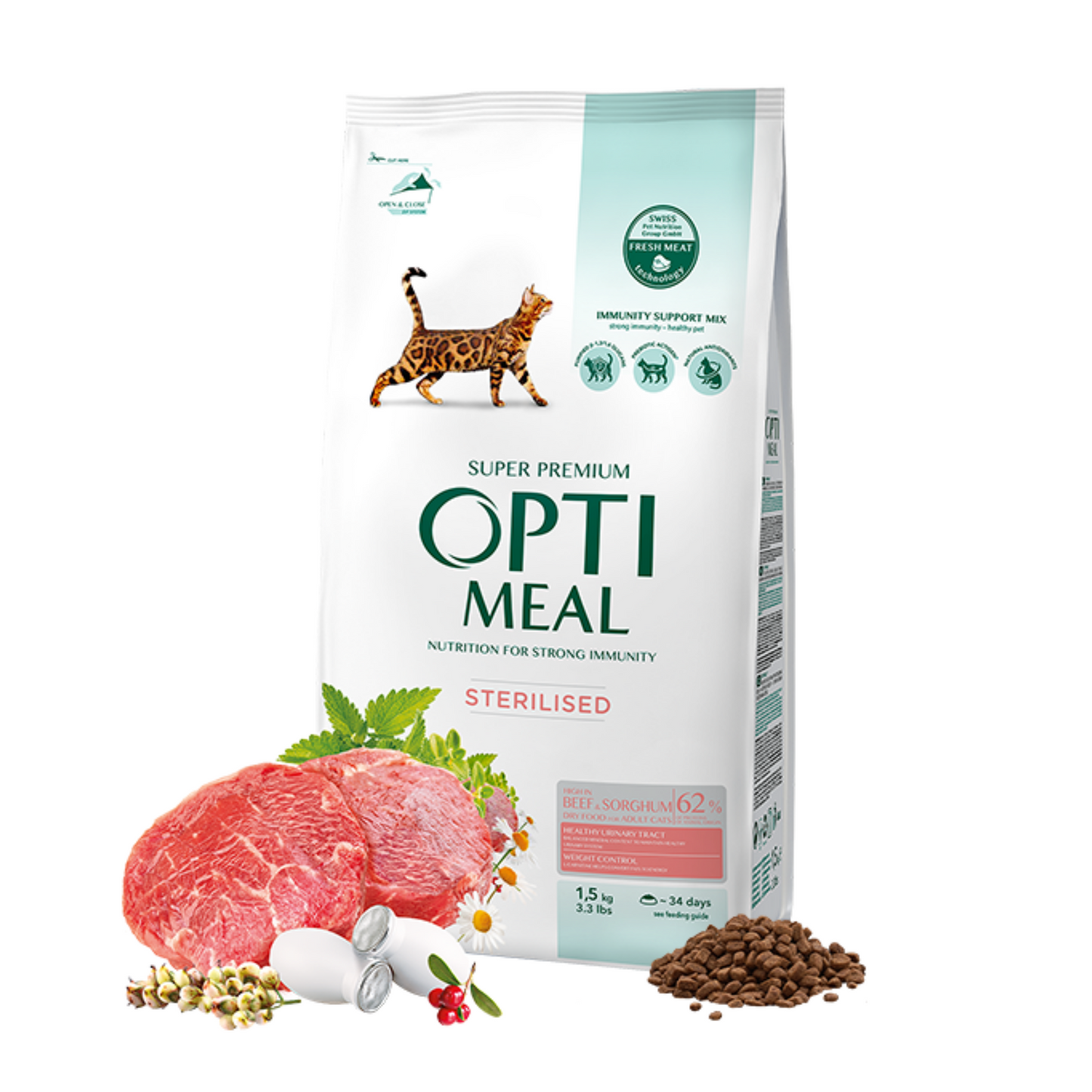 OPTIMEAL Sterilised Cats high in Beef & Sorghum