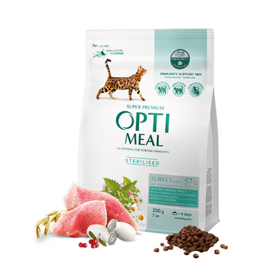 OPTIMEAL Sterilised Cat with Turkey and Oat