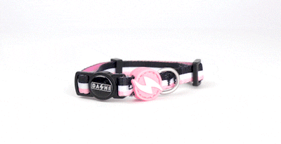 Dashi Stripes3 Pink & Black Cat Collar