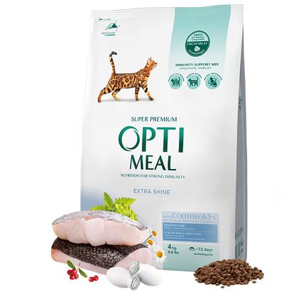 Complete Dry Pet Food For Adult Cats High In Cod Fish