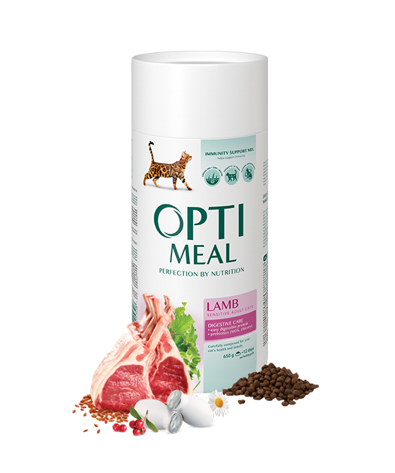 Complete Dry Pet Food For Adult Cats With Sensitive Digestion - Lamb